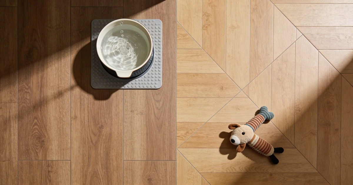 Vinil kontra porcelana imitująca drewno: która podłoga zapewni spokój w Twoim domu ze zwierzętami?